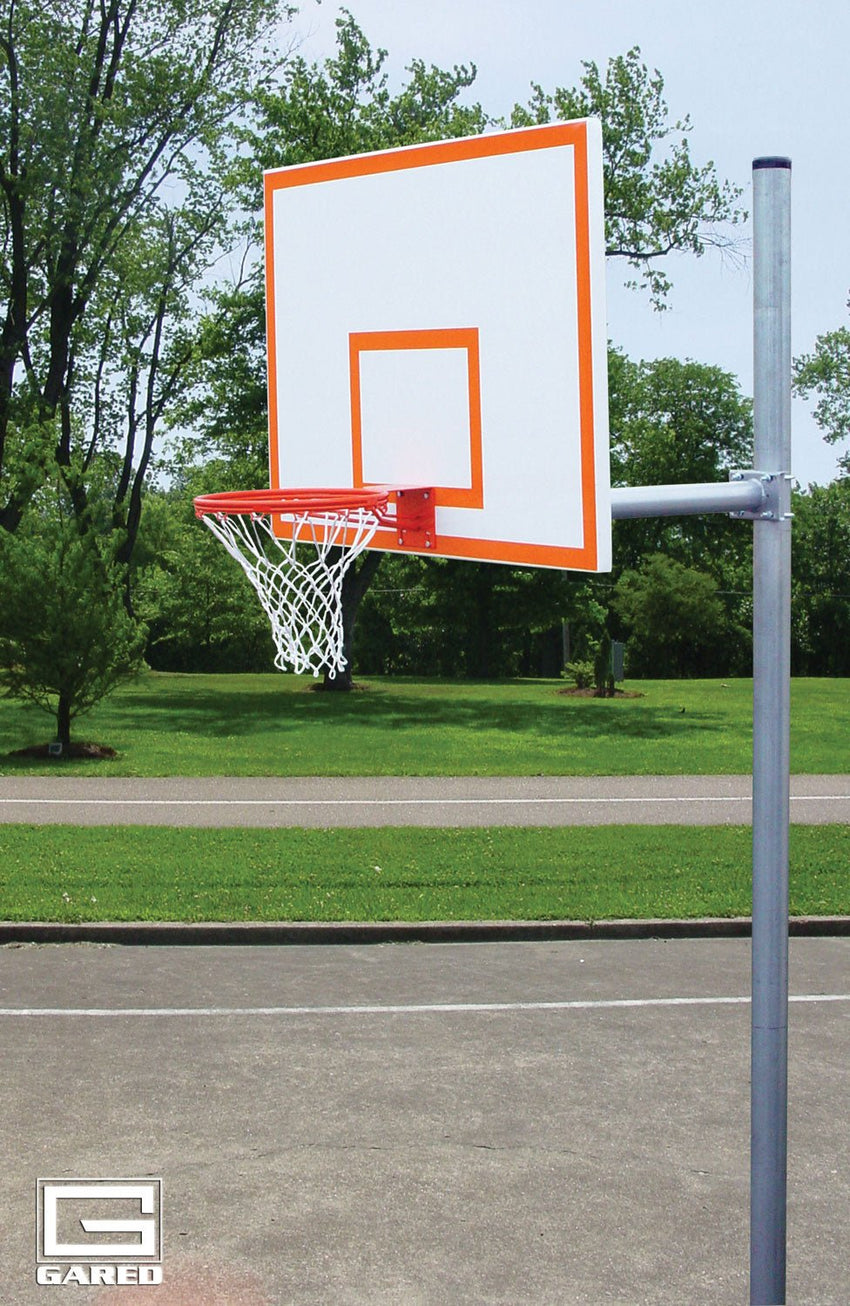 Gared Performance Sports Systems Standard Duty Adjustable Straight Basketball System 4 - 1/2" O.D. with Steel Backboard and Double Rim (GPS - PK4551) - SchoolOutlet