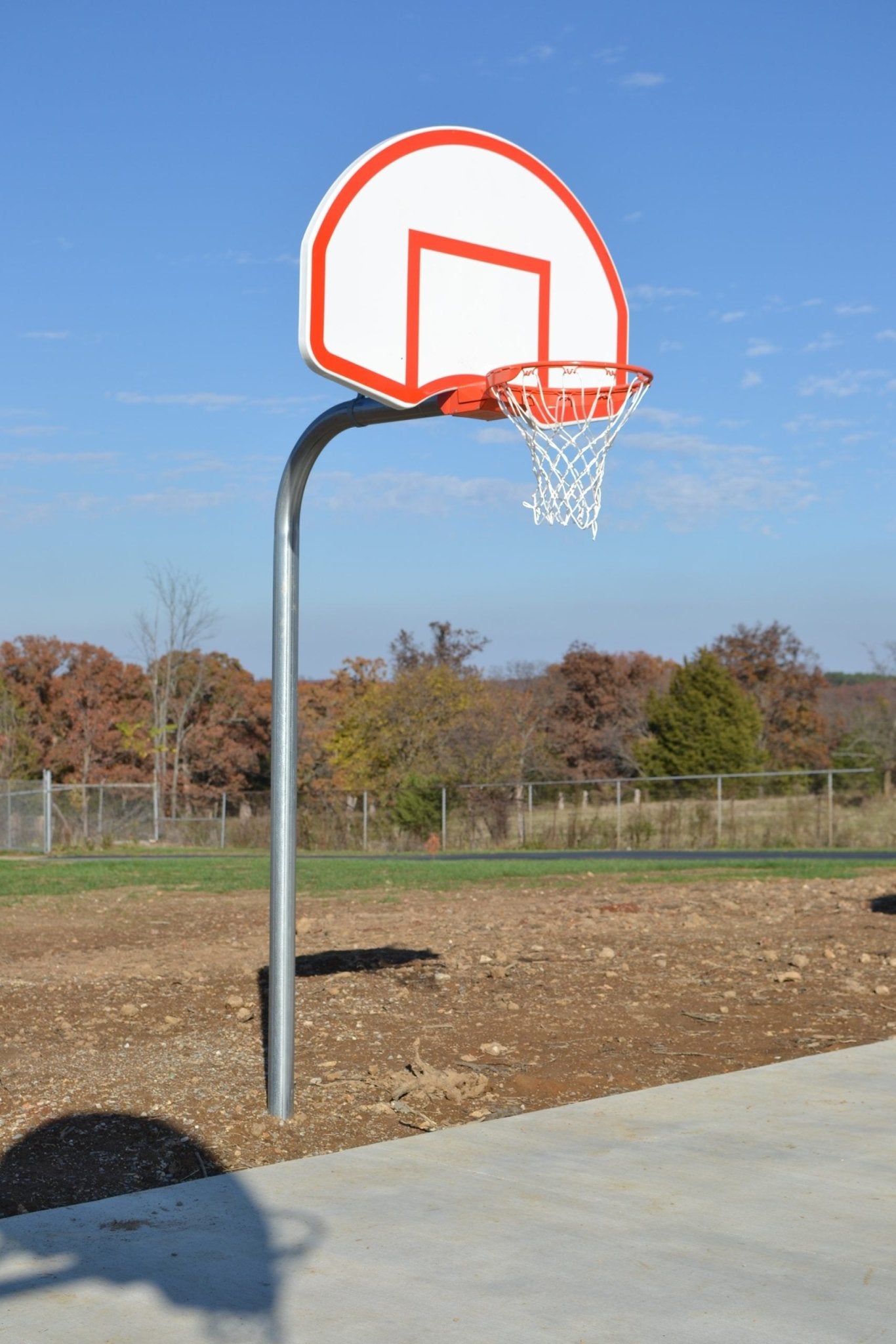 Gared Performance Sports Systems Standard Duty Gooseneck Basketball System 4 - 1/2" O.D. with Aluminum Backboard and Double Rim (GPS - PK4565) - SchoolOutlet