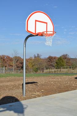 Gared Performance Sports Systems Standard Duty Gooseneck Basketball System 4-1/2" O.D. with Aluminum Backboard and Double Rim (GPS-PK4565)