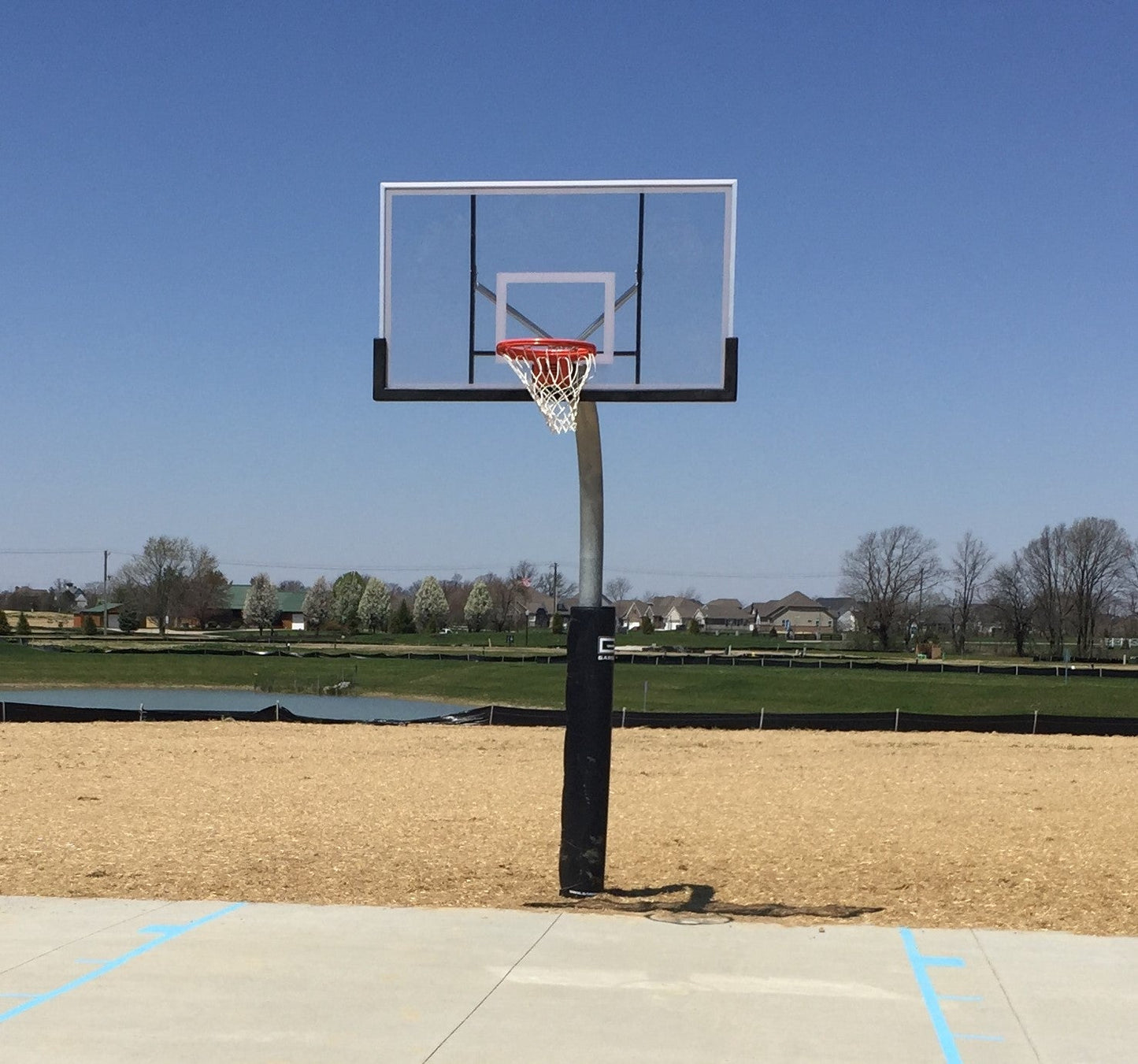 Gared Performance Sports Systems Heavy Duty Gooseneck Basketball System 5 - 9/16" O.D. with Acrylic Backboard and Double Breakaway Rim (GPS - PK6040) - SchoolOutlet