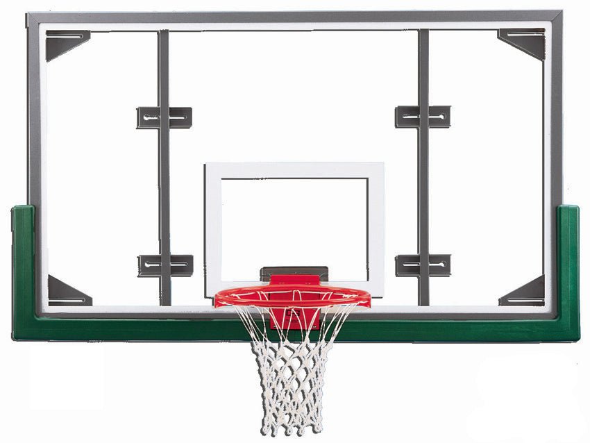 Gared Performance Sports Systems Conversion Gymnasium Basketball Backboard Package with Glass Conversion Board, Breakaway Rim, and Padding (GPS - PKARG20PM) - SchoolOutlet