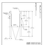 Gared Pickleball Replacement Posts, Black Steel Posts with Winch & End System (GPS - PKLBPB) - SchoolOutlet