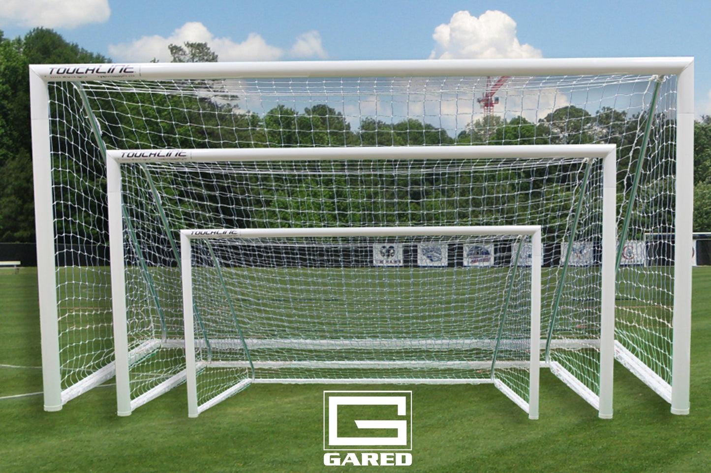 Gared Touchline Striker Portable Soccer Goal, 7' x 21' Aluminum Round Frame (GPS - SGRD721SPT) - SchoolOutlet