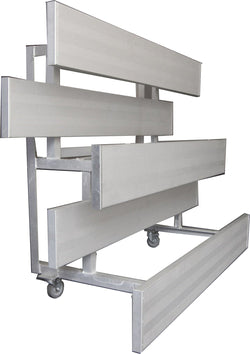 Gared Spectator Tip n’ Roll Low Rise Bleacher, 3-Row, 15' Aluminum Seating for 30 Fans (GPS-TRB0315LR)