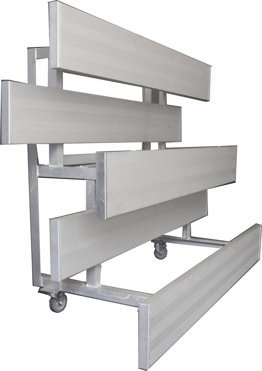 Gared Spectator Tip n’ Roll Bleacher, 3 - Row, 21' Aluminum Seating for 42 Fans (GPS - TRB0321) - SchoolOutlet