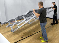 Gared Spectator Tip n’ Roll Low Rise Bleacher, 4-Row, 15' Aluminum with Double Foot Plank (GPS-TRB0415DFLR)