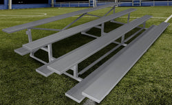 Gared Spectator Stationary Low Rise Bleacher, 4-Row, 21' Aluminum Seating for 56 Fans (GPS-GSP-GSNB0421LR)