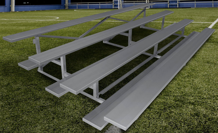 Gared Spectator Stationary Low Rise Bleacher, 4 - Row, 21' Aluminum Seating for 56 Fans (GPS - GSP - GSNB0421LR) - SchoolOutlet