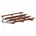 Jaypro Sports Bleacher - 4 Row - Tip & Roll, Single Foot Plank, Powder Coated - 15' L (BLCH-4TRGPC)