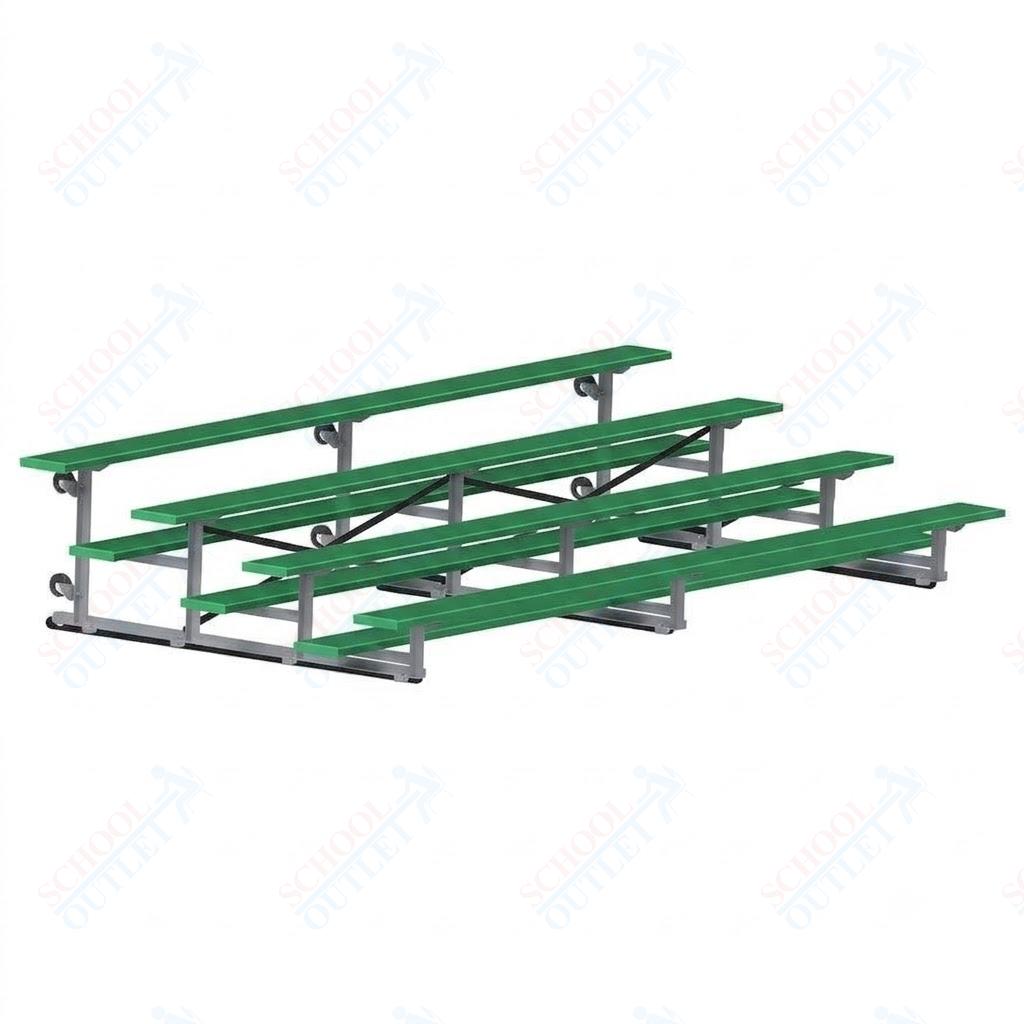 Jaypro Sports Bleacher - 4 Row - Tip & Roll, Single Foot Plank, Powder Coated - 15' L (BLCH-4TRGPC)