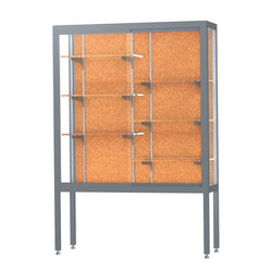 Ghent Challenger Display Case, Open Base, Aluminum Frame, 66"H x 48"W x 16"D (GHE-11404-XX)