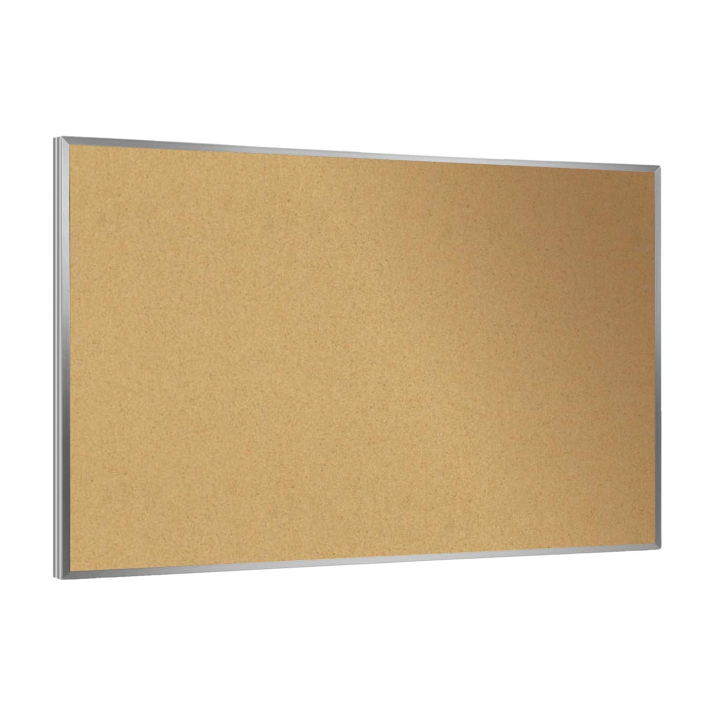 Ghent Natural Cork Bulletin Board, Satin Aluminum Frame, 3'H x 4'W (GHE - 1334 - 1) - SchoolOutlet