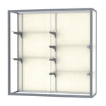 Ghent Champion Wall - Mounted Display Case, Plaque Fabric Back, Aluminum Frame, 4 Shelves, 48