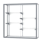 Ghent Champion Wall - Mounted Display Case, White Laminate Back, Aluminum Frame, 4 Shelves, 48