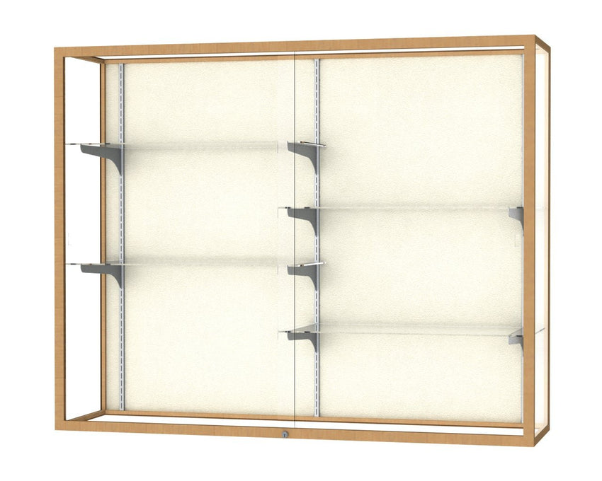Ghent Champion Wall - Mounted Display Case, Plaque Fabric Back, Aluminum Frame, 4 Shelves, 48"H x 60"W x 16"D - SchoolOutlet