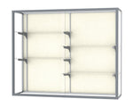 Ghent Champion Wall - Mounted Display Case, Plaque Fabric Back, Aluminum Frame, 4 Shelves, 48