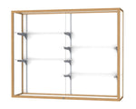 Ghent Champion Wall - Mounted Display Case, White Laminate Back, Aluminum Frame, 4 Shelves, 48