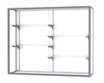 Ghent Champion Wall - Mounted Display Case, White Laminate Back, Aluminum Frame, 4 Shelves, 48