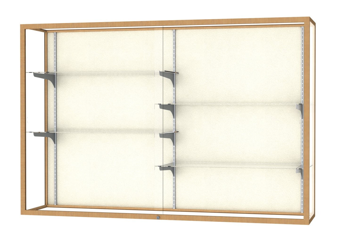 Ghent Champion Wall - Mounted Display Case, Plaque Fabric Back, Aluminum Frame, 4 Shelves, 48"H x 72"W x 16"D - SchoolOutlet