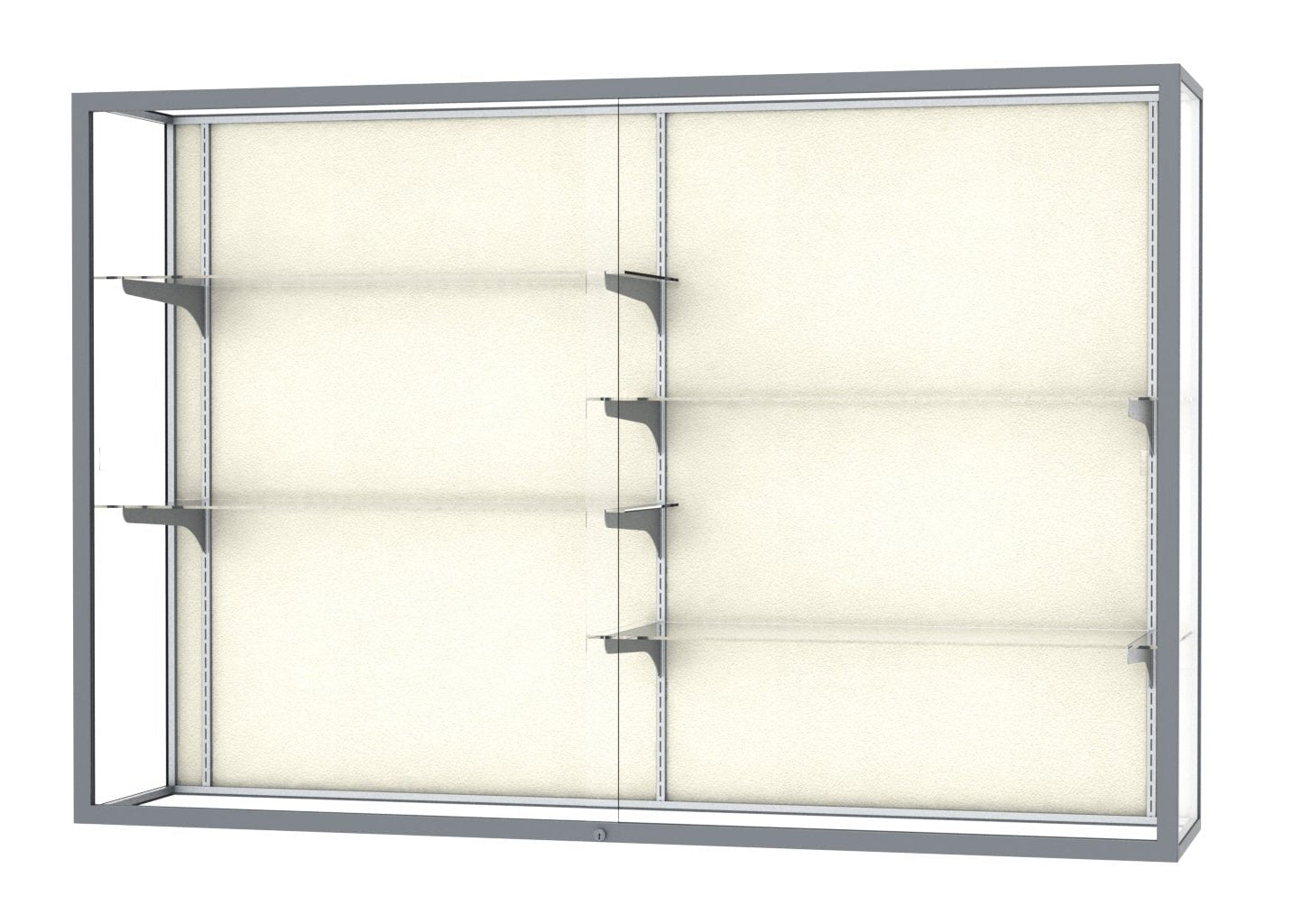 Ghent Champion Wall - Mounted Display Case, Plaque Fabric Back, Aluminum Frame, 4 Shelves, 48"H x 72"W x 16"D - SchoolOutlet