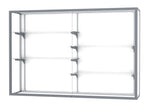 Ghent Champion Wall - Mounted Display Case, White Laminate Back, Aluminum Frame, 4 Shelves, 48