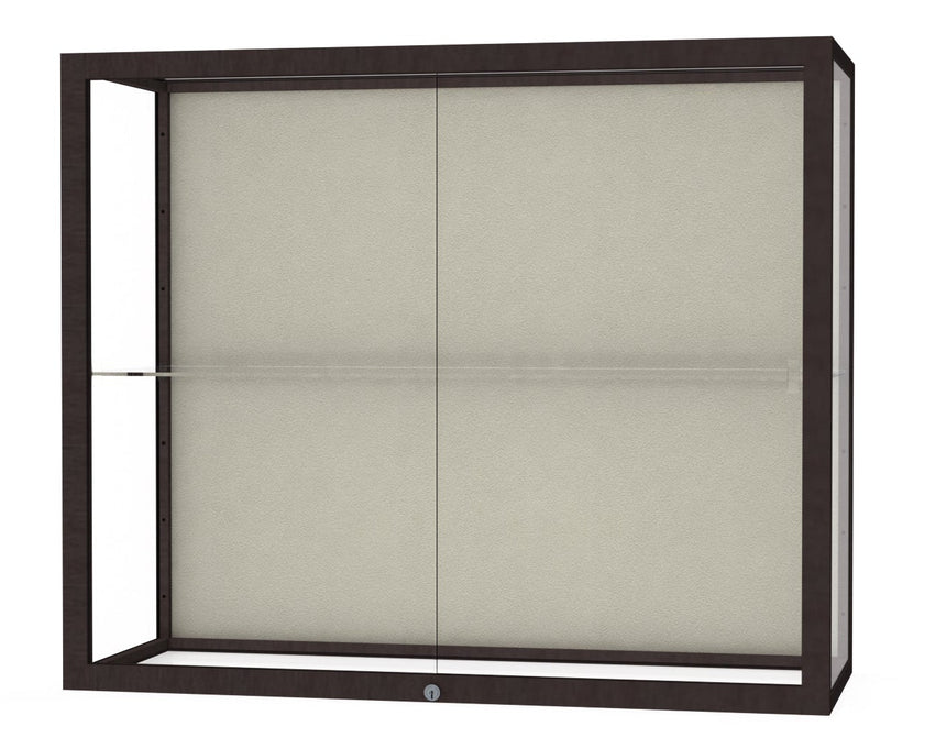 Ghent Champion Wall - Mounted Display Case, Plaque Fabric Back, Aluminum Frame, 1 Shelf, 36"H x 30"W x 14"D - SchoolOutlet