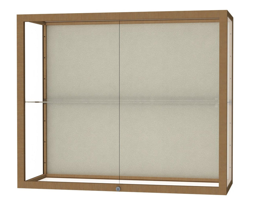 Ghent Champion Wall - Mounted Display Case, Plaque Fabric Back, Aluminum Frame, 1 Shelf, 36"H x 30"W x 14"D - SchoolOutlet