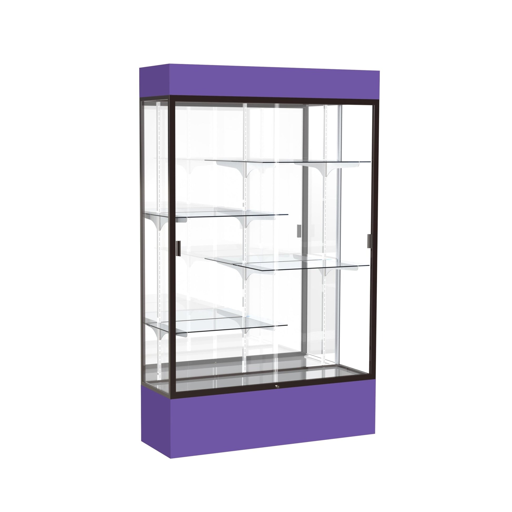 Ghent Spirit Floor Display Case Lighted, Aluminum Frame, 80"H x 48"W x 16"D - Waddell Display Collection (GHE - 3174XX - XX - XX) - SchoolOutlet