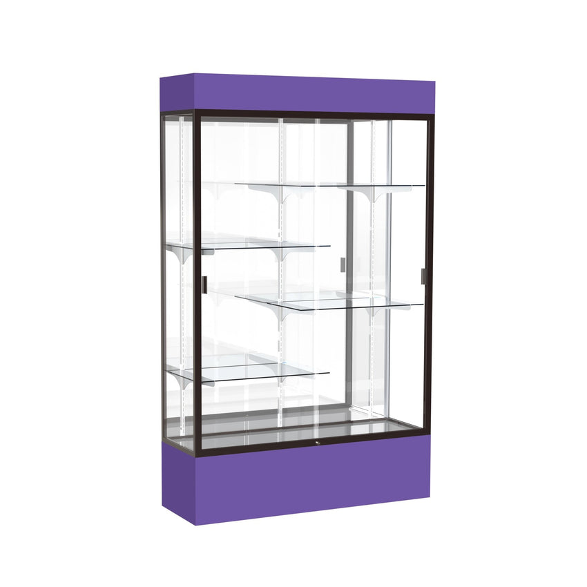 Ghent Spirit Floor Display Case Lighted, Aluminum Frame, 80"H x 48"W x 16"D - Waddell Display Collection (GHE - 3174XX - XX - XX) - SchoolOutlet