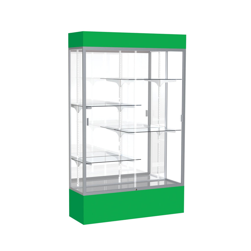 Ghent Spirit Floor Display Case Lighted, Aluminum Frame, 80"H x 48"W x 16"D - Waddell Display Collection (GHE - 3174XX - XX - XX) - SchoolOutlet