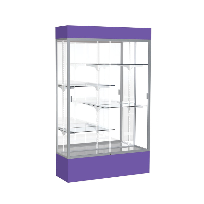 Ghent Spirit Floor Display Case Lighted, Aluminum Frame, 80"H x 48"W x 16"D - Waddell Display Collection (GHE - 3174XX - XX - XX) - SchoolOutlet