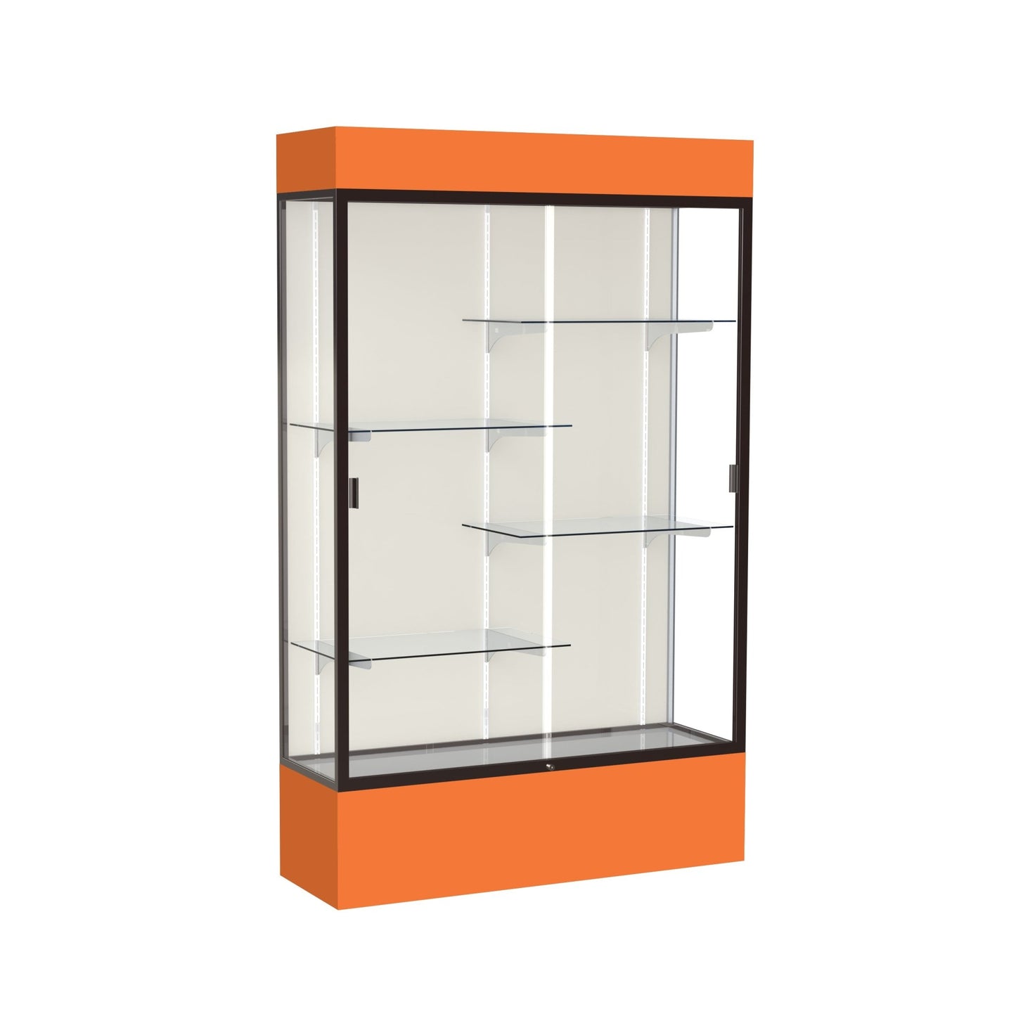 Ghent Spirit Floor Display Case Lighted, Aluminum Frame, 80"H x 48"W x 16"D - Waddell Display Collection (GHE - 3174XX - XX - XX) - SchoolOutlet