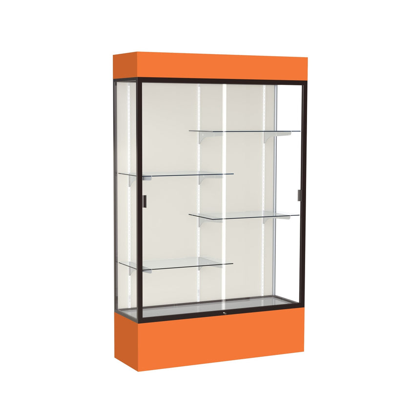 Ghent Spirit Floor Display Case Lighted, Aluminum Frame, 80"H x 48"W x 16"D - Waddell Display Collection (GHE - 3174XX - XX - XX) - SchoolOutlet