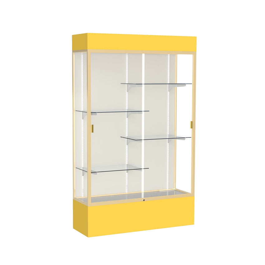 Ghent Spirit Floor Display Case Lighted, Aluminum Frame, 80"H x 48"W x 16"D - Waddell Display Collection (GHE - 3174XX - XX - XX) - SchoolOutlet