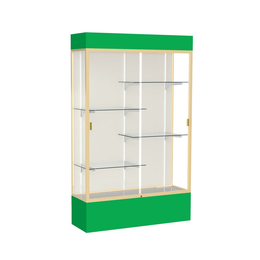 Ghent Spirit Floor Display Case Lighted, Aluminum Frame, 80"H x 48"W x 16"D - Waddell Display Collection (GHE - 3174XX - XX - XX) - SchoolOutlet