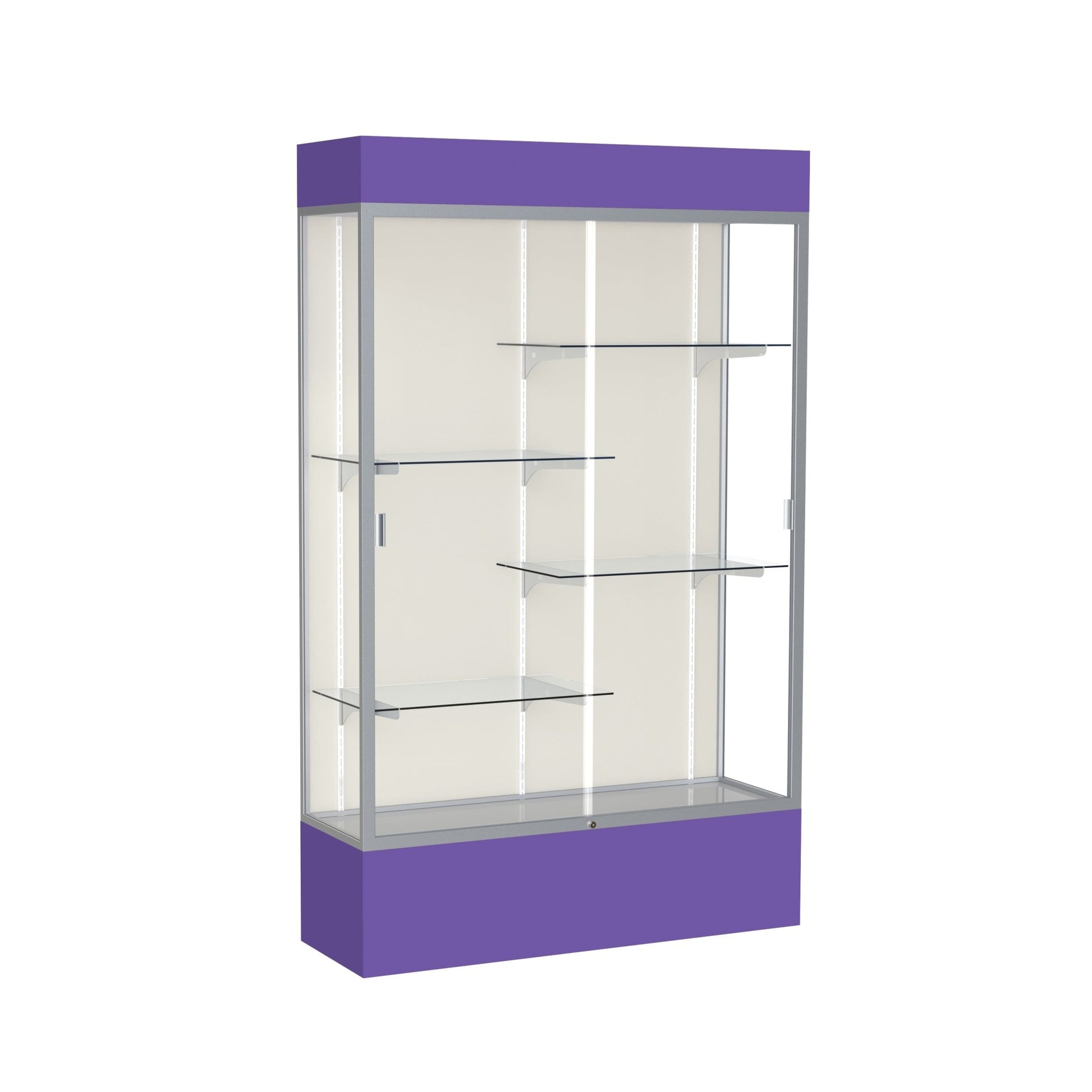 Ghent Spirit Floor Display Case Lighted, Aluminum Frame, 80"H x 48"W x 16"D - Waddell Display Collection (GHE - 3174XX - XX - XX) - SchoolOutlet