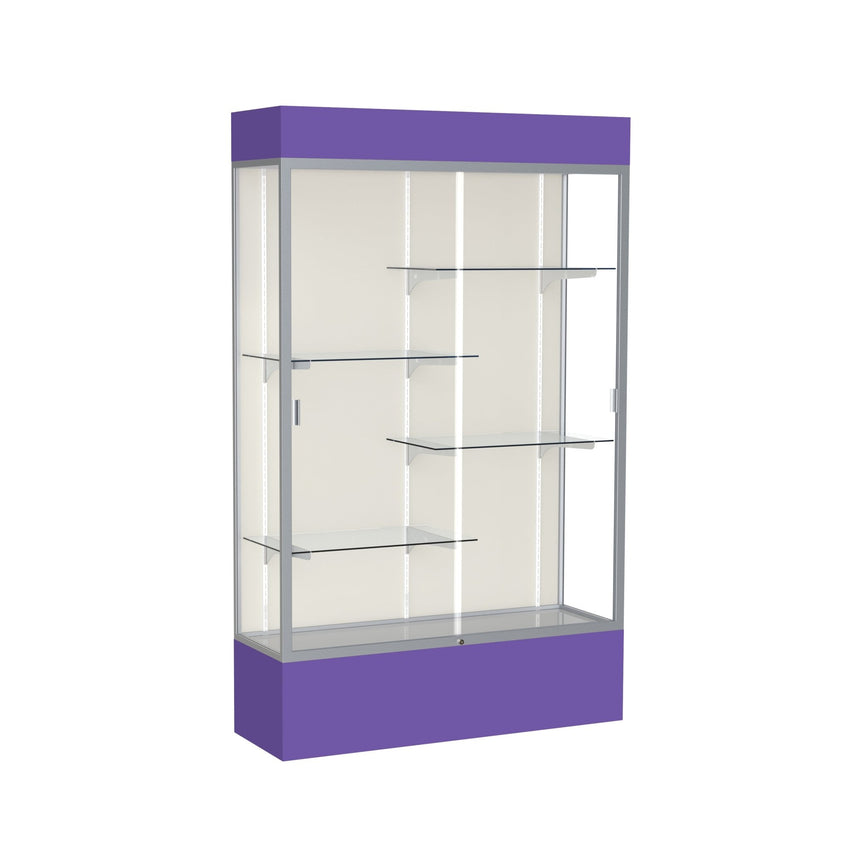 Ghent Spirit Floor Display Case Lighted, Aluminum Frame, 80"H x 48"W x 16"D - Waddell Display Collection (GHE - 3174XX - XX - XX) - SchoolOutlet
