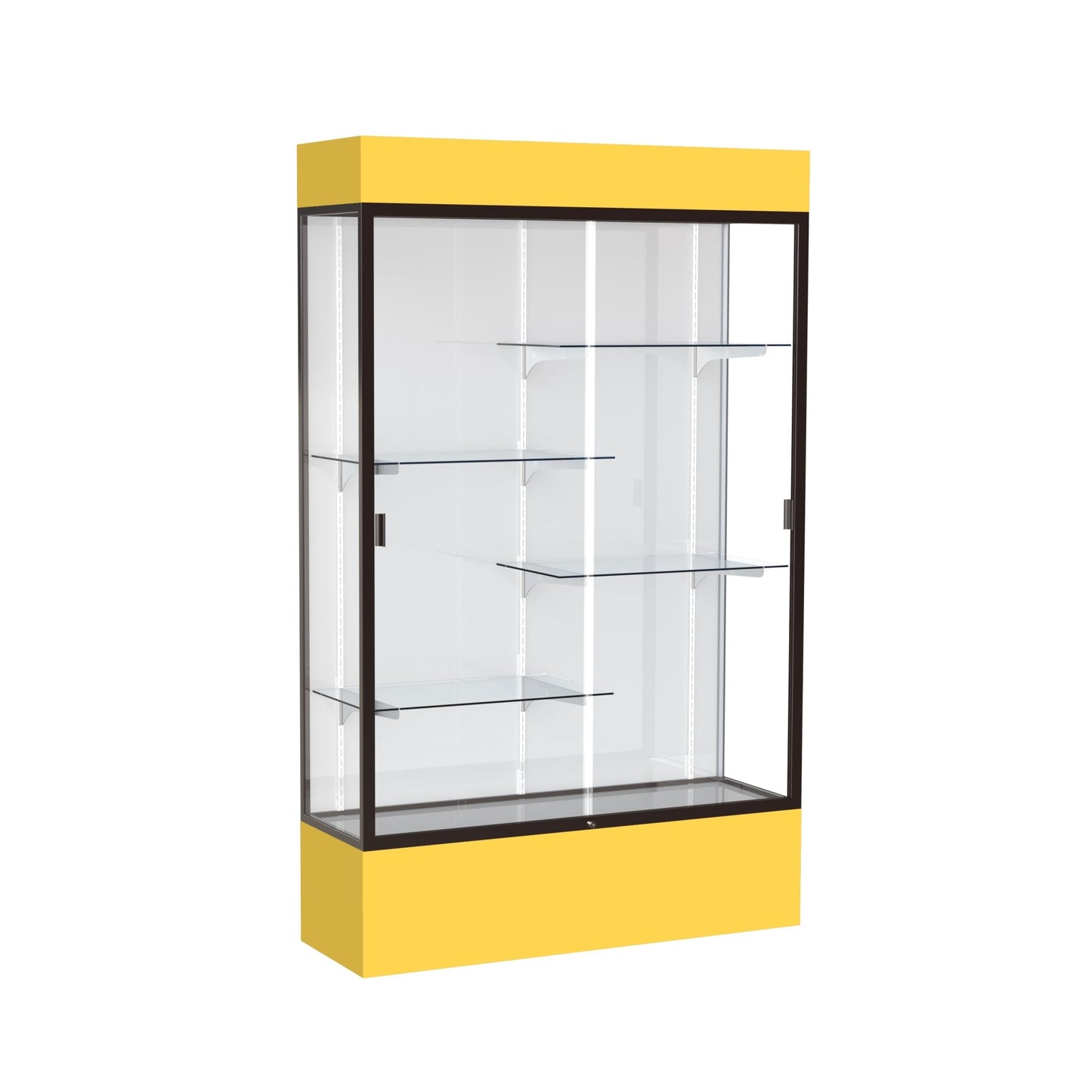 Ghent Spirit Floor Display Case Lighted, Aluminum Frame, 80"H x 48"W x 16"D - Waddell Display Collection (GHE - 3174XX - XX - XX) - SchoolOutlet