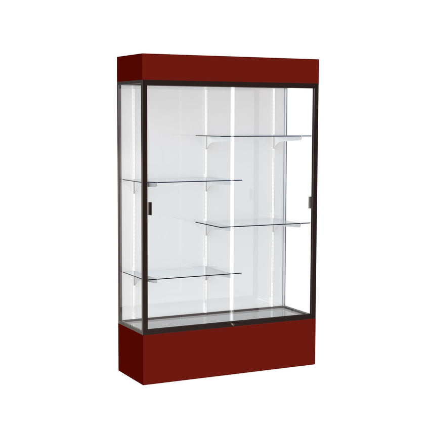 Ghent Spirit Floor Display Case Lighted, Aluminum Frame, 80"H x 48"W x 16"D - Waddell Display Collection (GHE - 3174XX - XX - XX) - SchoolOutlet