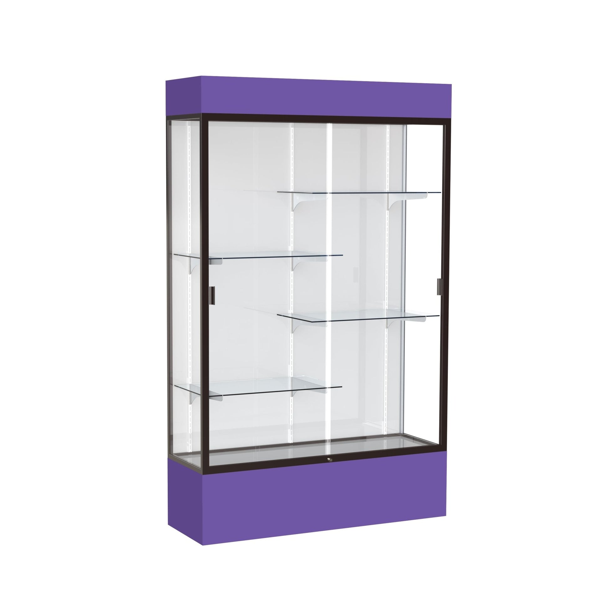 Ghent Spirit Floor Display Case Lighted, Aluminum Frame, 80"H x 48"W x 16"D - Waddell Display Collection (GHE - 3174XX - XX - XX) - SchoolOutlet