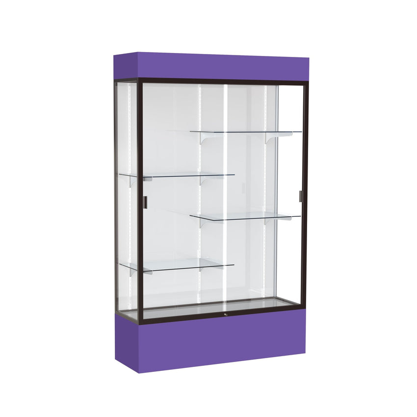 Ghent Spirit Floor Display Case Lighted, Aluminum Frame, 80"H x 48"W x 16"D - Waddell Display Collection (GHE - 3174XX - XX - XX) - SchoolOutlet