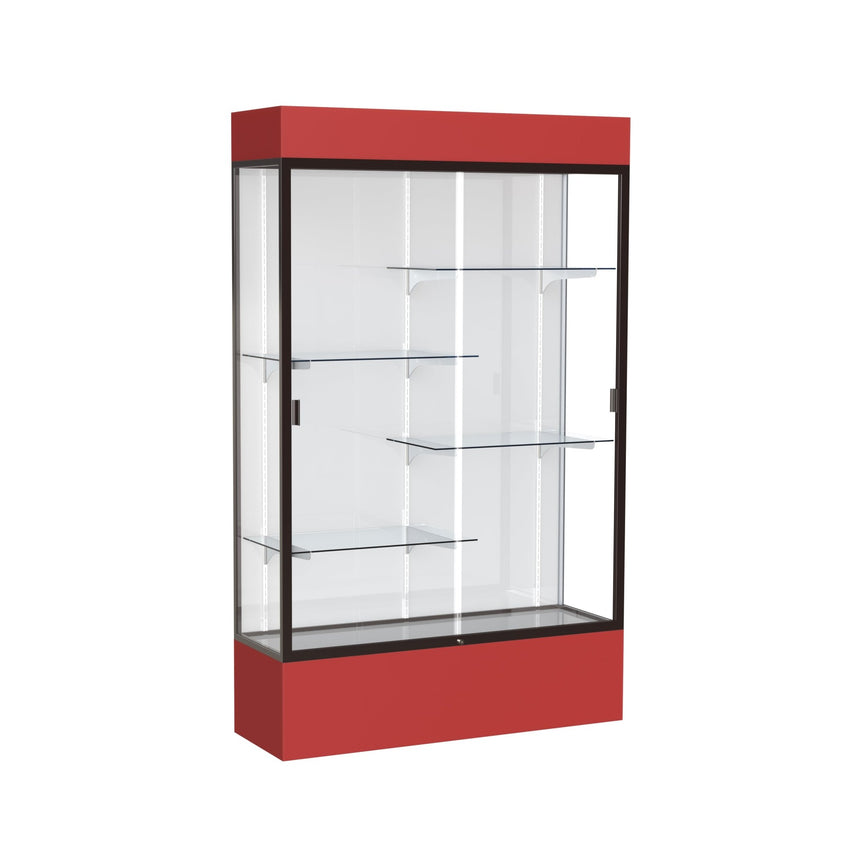 Ghent Spirit Floor Display Case Lighted, Aluminum Frame, 80"H x 48"W x 16"D - Waddell Display Collection (GHE - 3174XX - XX - XX) - SchoolOutlet