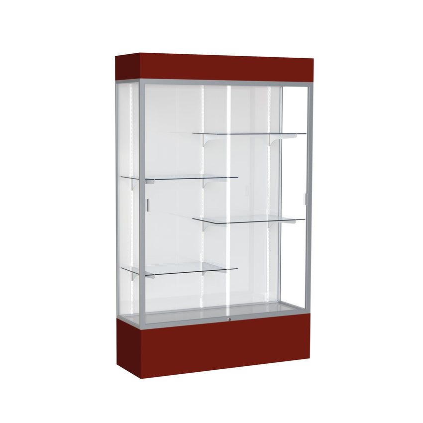 Ghent Spirit Floor Display Case Lighted, Aluminum Frame, 80"H x 48"W x 16"D - Waddell Display Collection (GHE - 3174XX - XX - XX) - SchoolOutlet