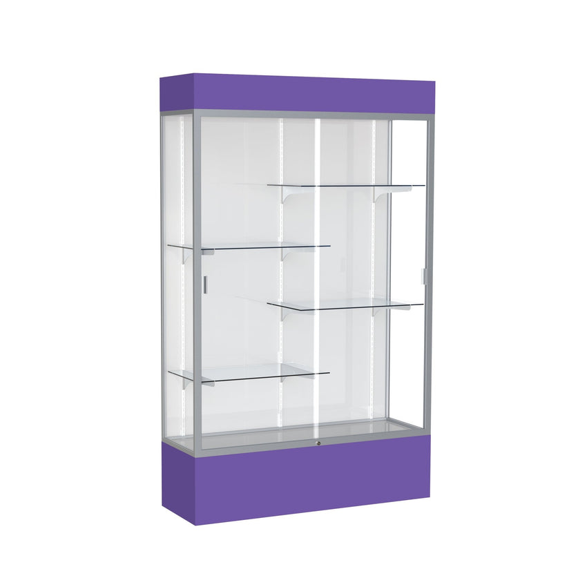 Ghent Spirit Floor Display Case Lighted, Aluminum Frame, 80"H x 48"W x 16"D - Waddell Display Collection (GHE - 3174XX - XX - XX) - SchoolOutlet