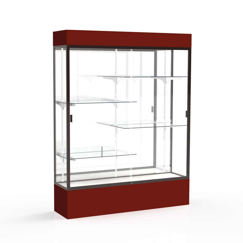 Ghent Spirit Floor Display Case Lighted, Aluminum Frame, 80"H x 60"W x 16"D - Waddell Display Collection (GHE - 3175XX - XX - XX) - SchoolOutlet