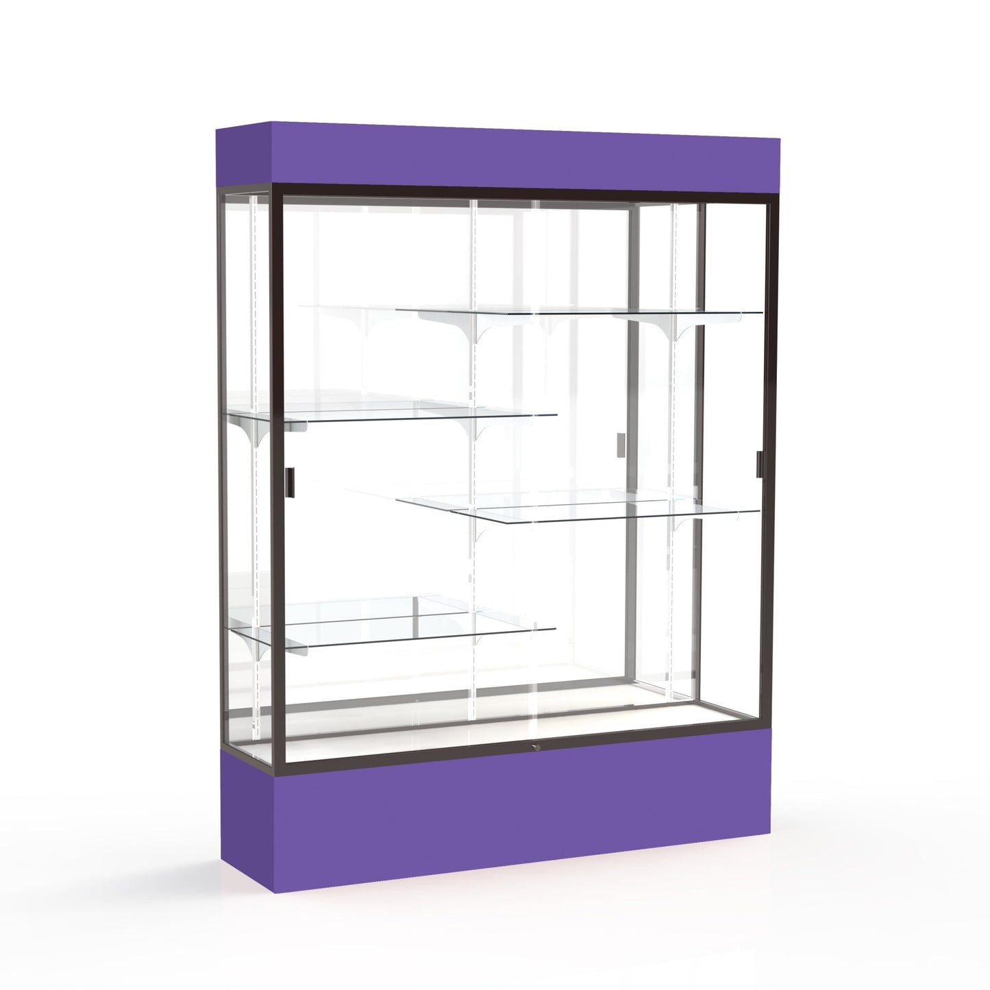 Ghent Spirit Floor Display Case Lighted, Aluminum Frame, 80"H x 60"W x 16"D - Waddell Display Collection (GHE - 3175XX - XX - XX) - SchoolOutlet
