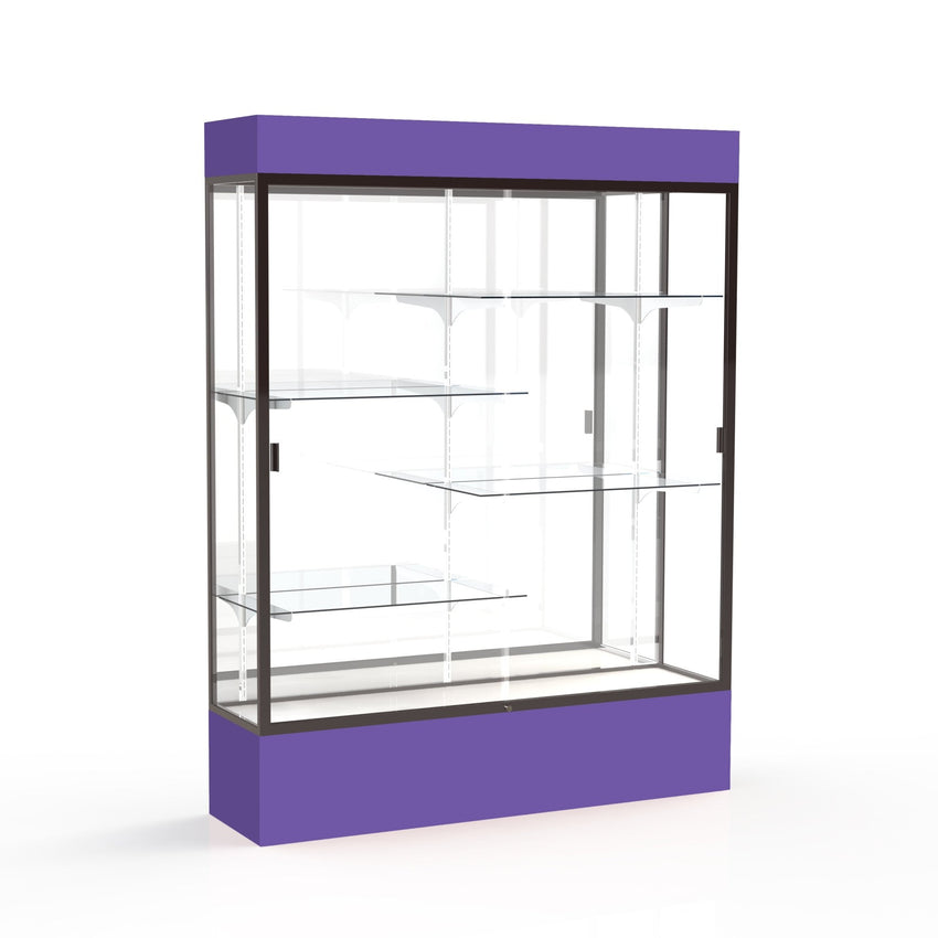 Ghent Spirit Floor Display Case Lighted, Aluminum Frame, 80"H x 60"W x 16"D - Waddell Display Collection (GHE - 3175XX - XX - XX) - SchoolOutlet