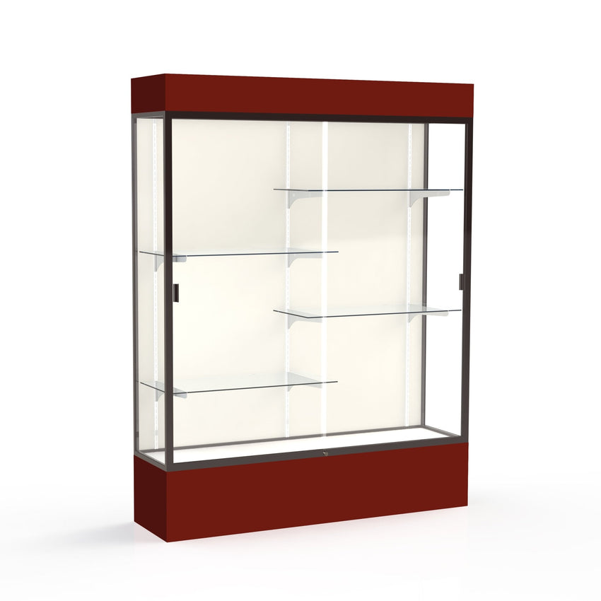 Ghent Spirit Floor Display Case Lighted, Aluminum Frame, 80"H x 60"W x 16"D - Waddell Display Collection (GHE - 3175XX - XX - XX) - SchoolOutlet