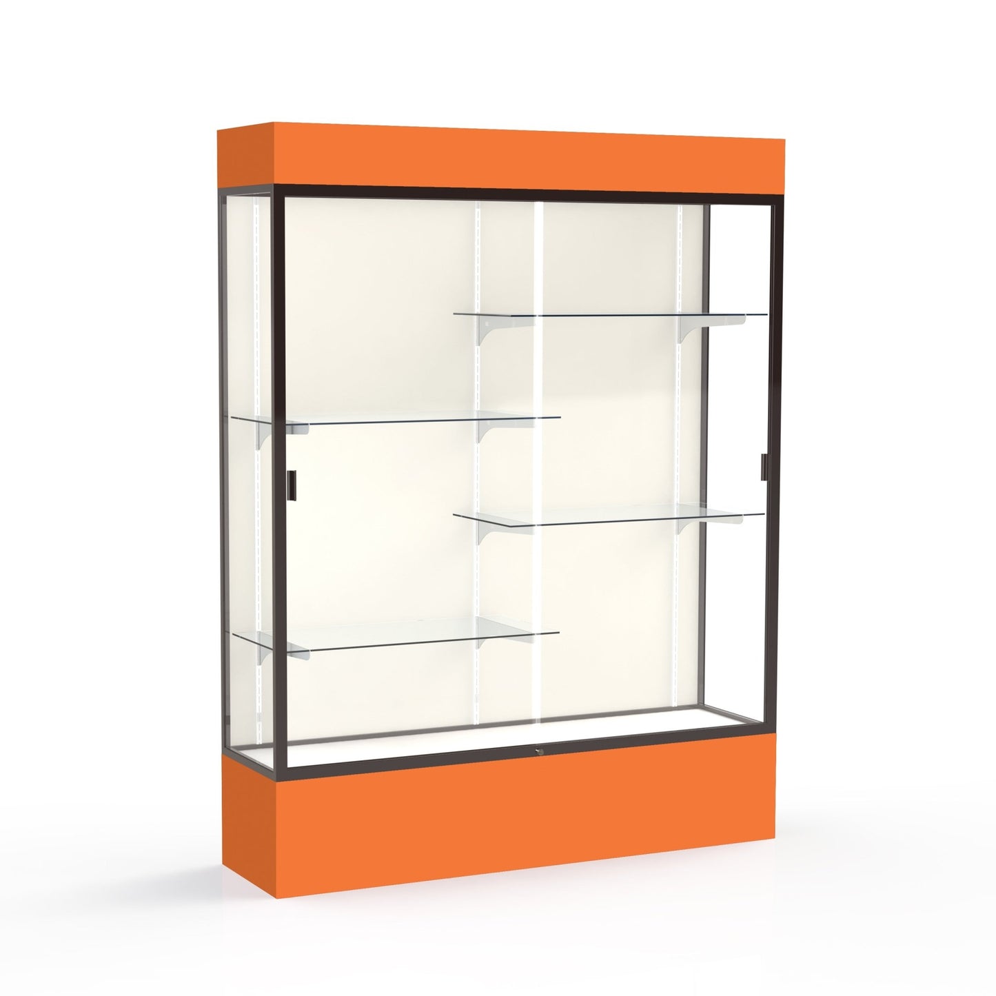 Ghent Spirit Floor Display Case Lighted, Aluminum Frame, 80"H x 60"W x 16"D - Waddell Display Collection (GHE - 3175XX - XX - XX) - SchoolOutlet