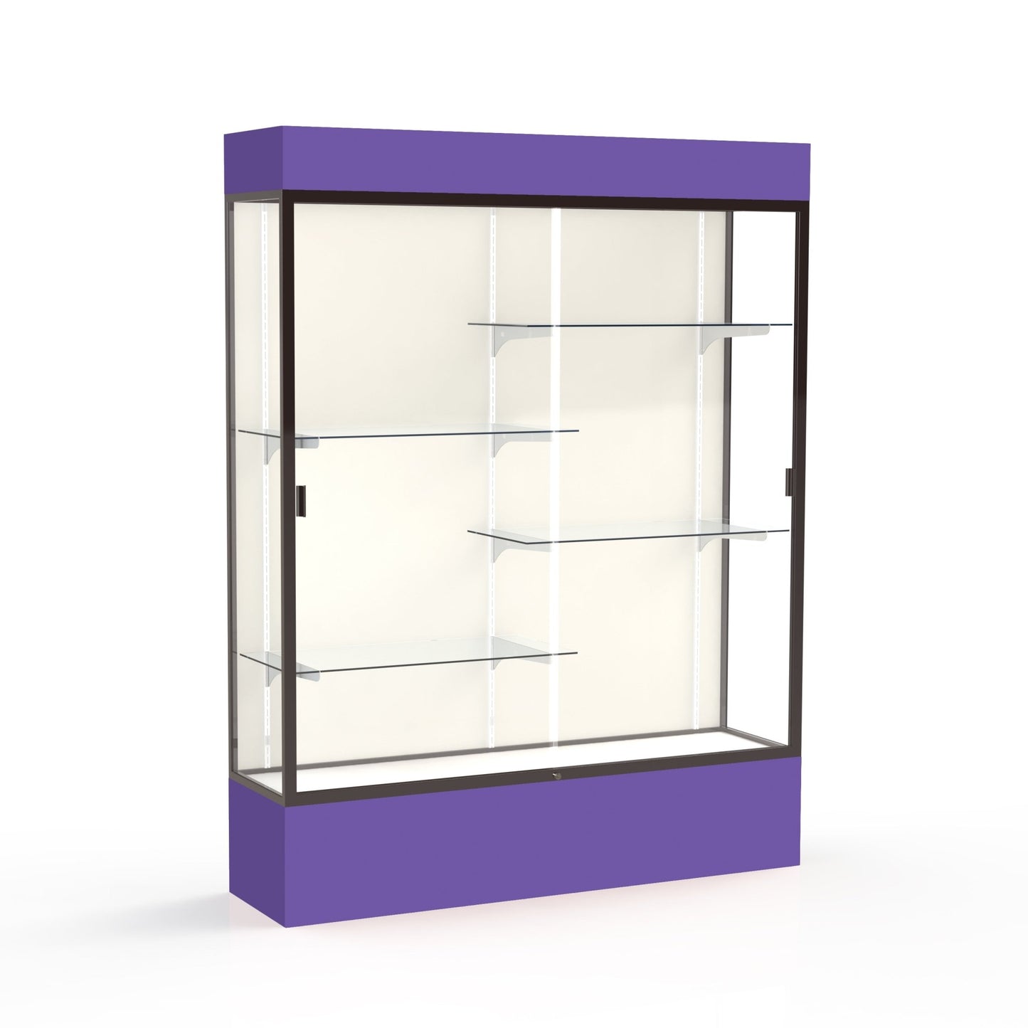 Ghent Spirit Floor Display Case Lighted, Aluminum Frame, 80"H x 60"W x 16"D - Waddell Display Collection (GHE - 3175XX - XX - XX) - SchoolOutlet